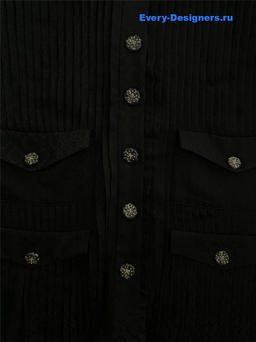 Ch**el black four-pocket silk shirt