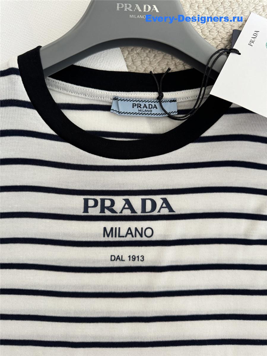 Pra*a logo-print striped jumper sweater