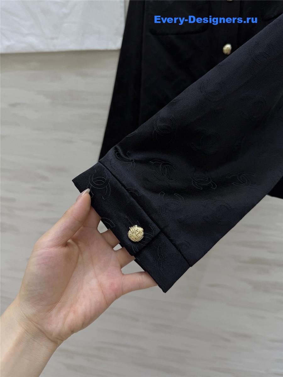 Ch**el black jacquard silk jacket