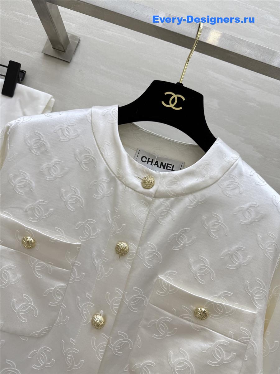 Ch**el white jacquard silk jacket