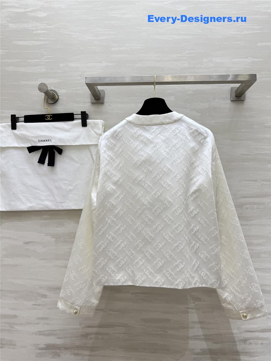 Ch**el white jacquard silk jacket