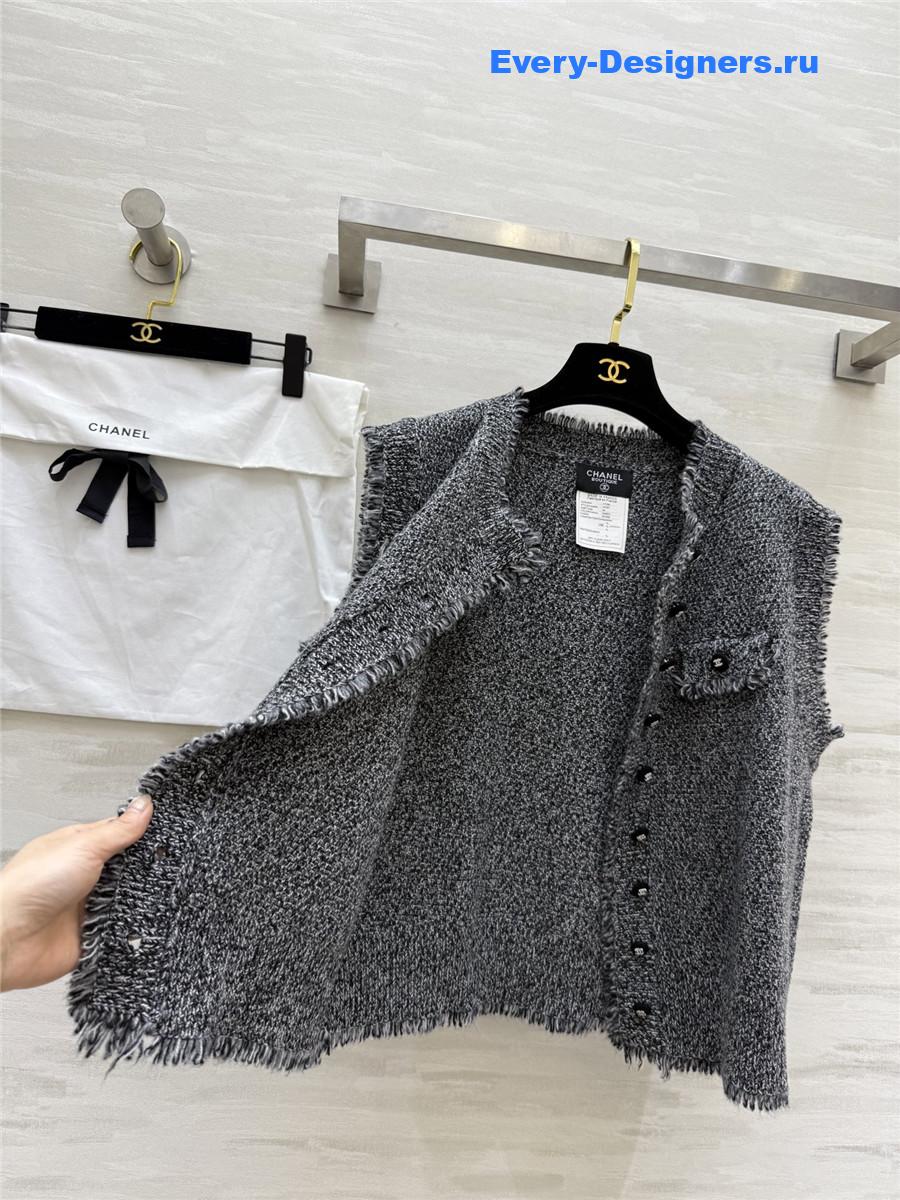 Ch**el dark grey wool vest