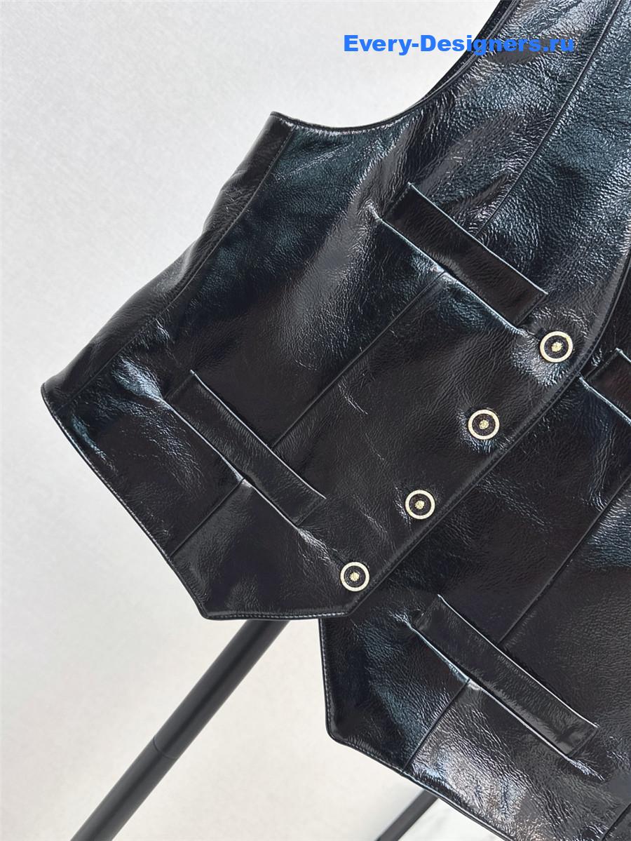 Ch**el black leather vest