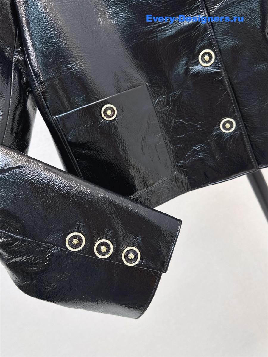 Ch**el black lambskin jacket