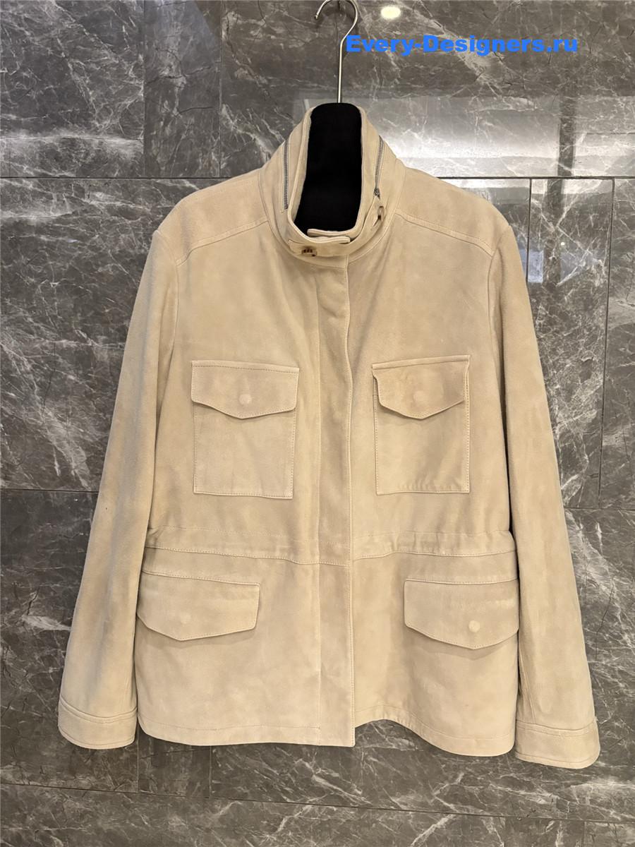 L0r0 P1ana beige suede traveller jacket