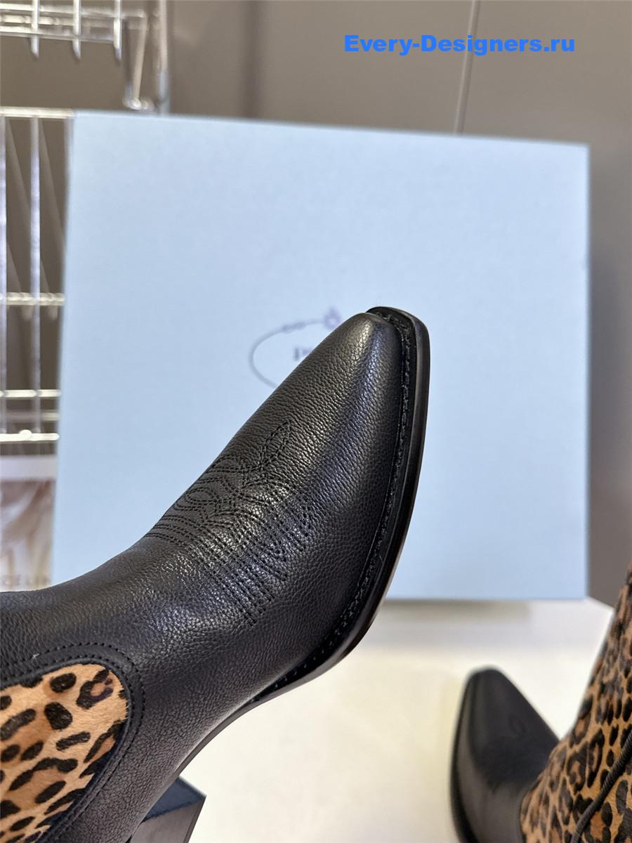 Pra*a leopard print cowboy boots