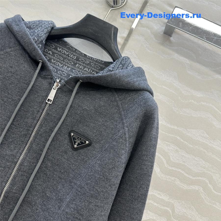 Pra*a dark grey wool hooded jacket