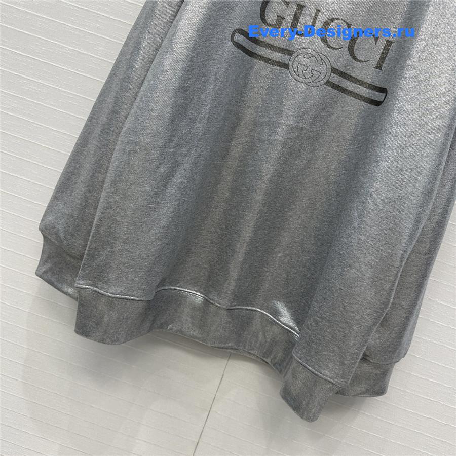 Gvc*1 logo cotton jersey silver sweatshirt