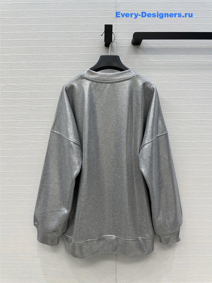 Gvc*1 logo cotton jersey silver sweatshirt