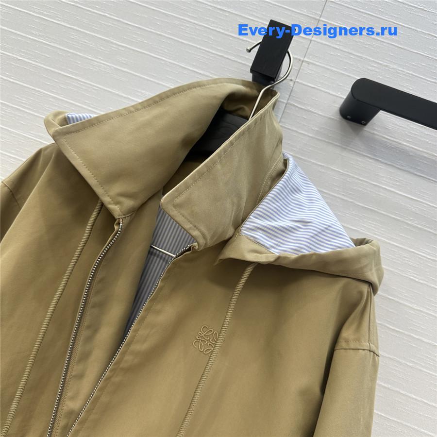 L0ew* brown cotton hooded parka