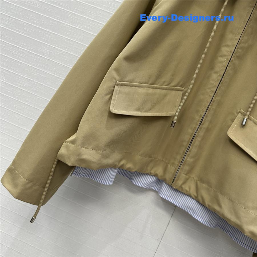 L0ew* brown cotton hooded parka