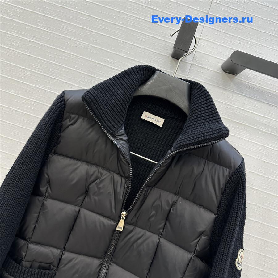 Moncler Black Padded Zipped Cardigan