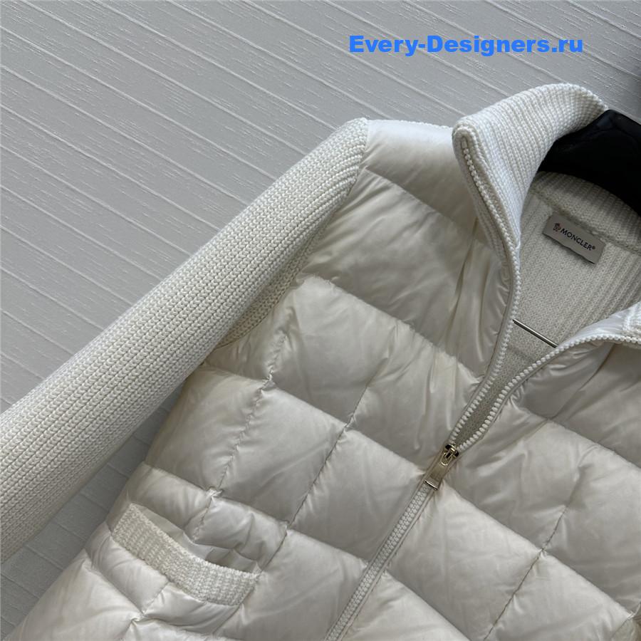 Moncler White Padded Zipped Cardigan