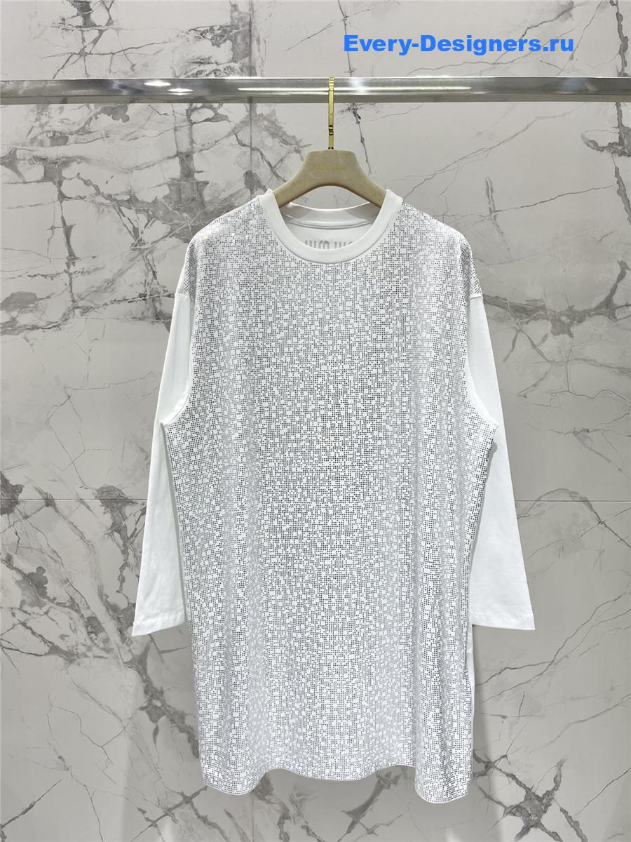 Miu Miu Sequin Crewneck Dress