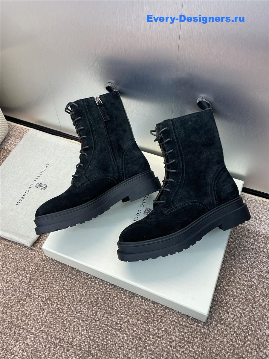 BC Black Suede Combat Boots