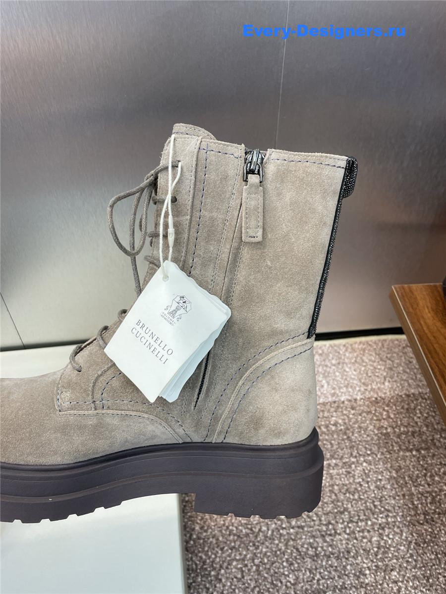 BC Gray Suede Combat Boots