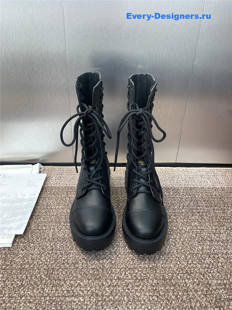 D10r d-road black grained calfskin boots