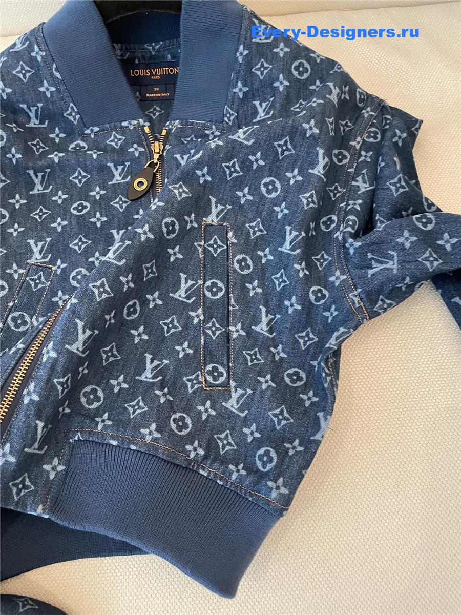 l0vis Vvtt0n cropped monogram denim jacket