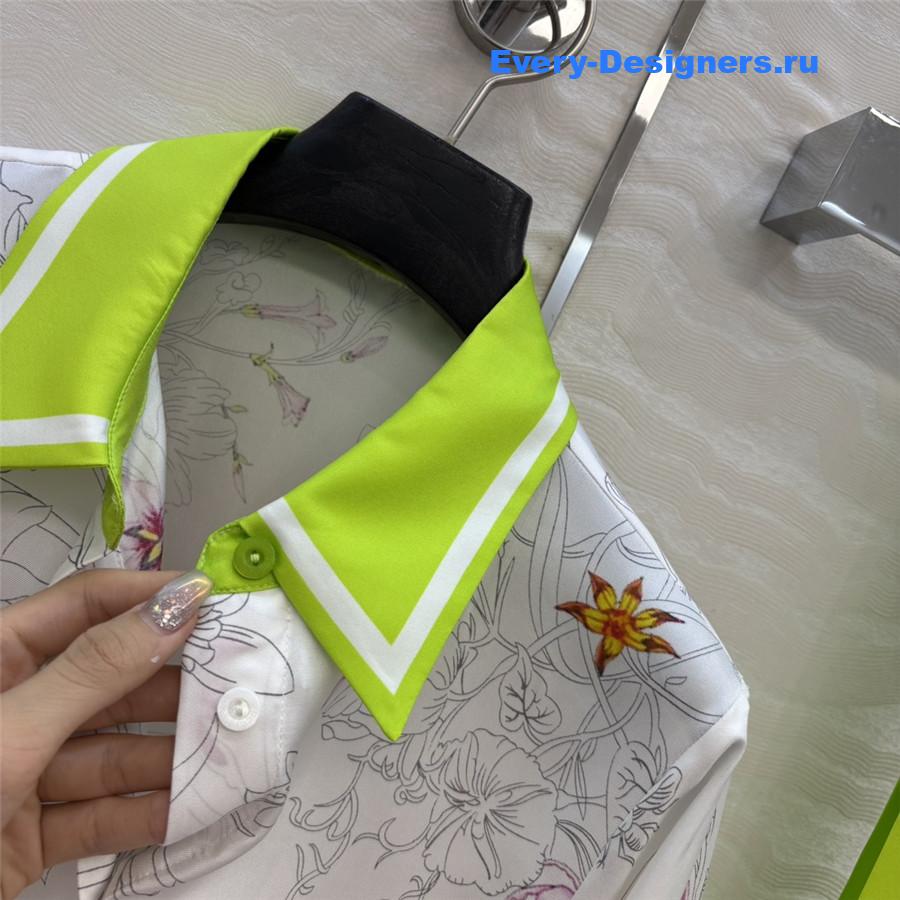 Gvc*1 white & multicolor printed silk shirt