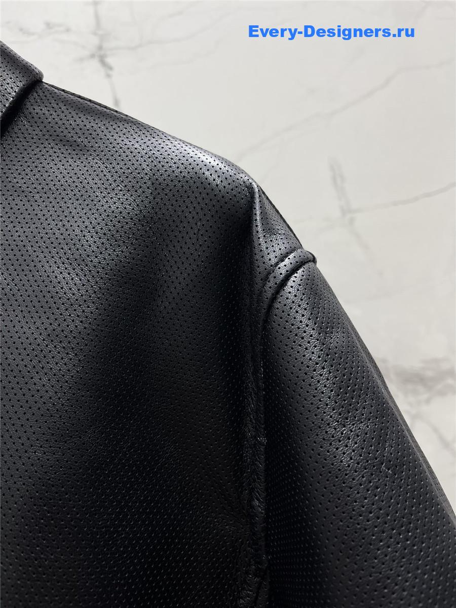 L0ew* black nappa lambskin shirt