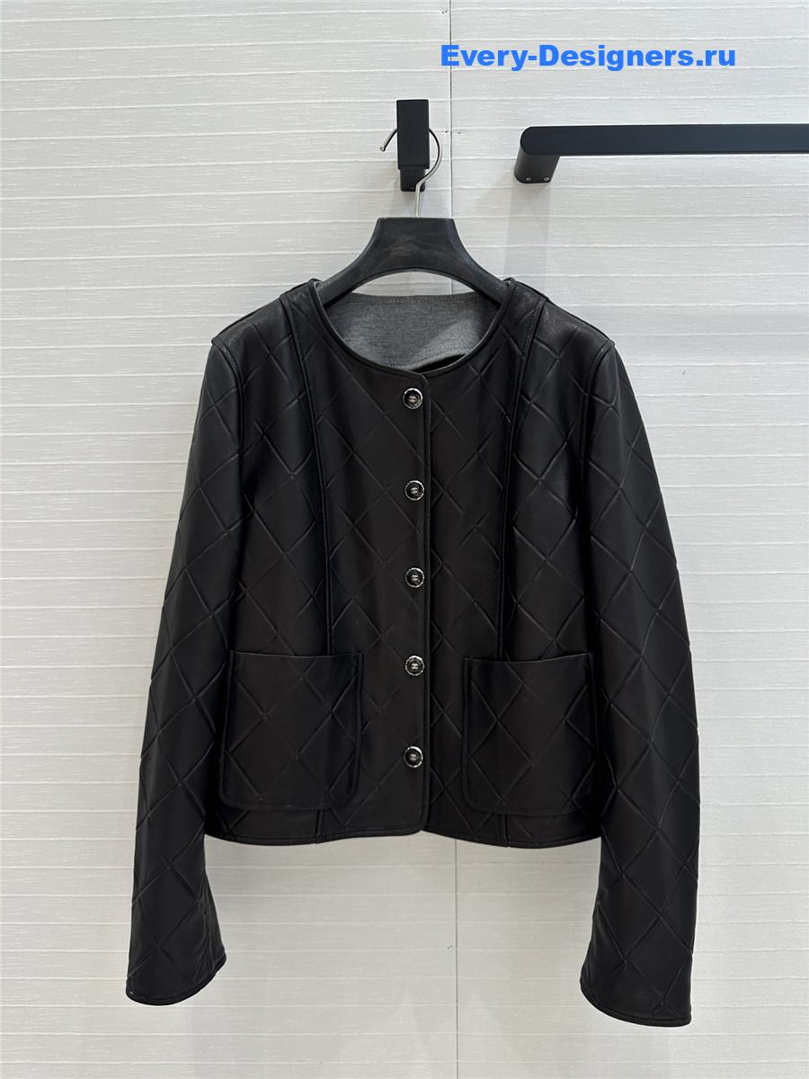 Ch**el black quilted sheepskin jacket