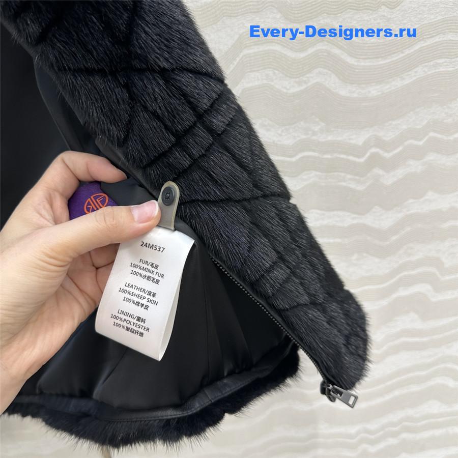 D10r black quilted fur vest