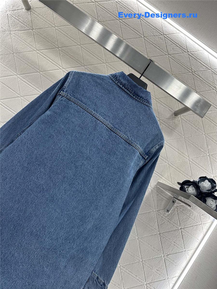 Va1e*ntin0 blue denim lapel dress