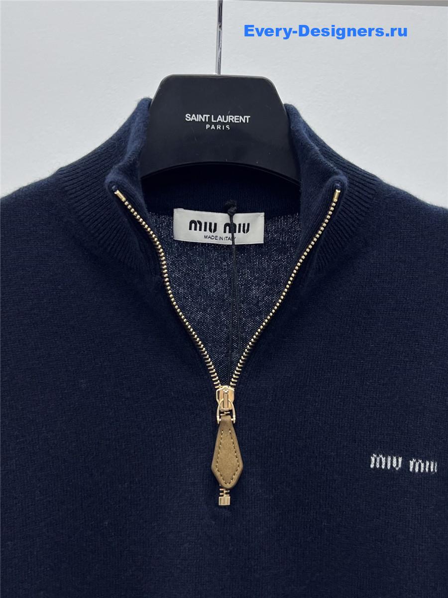 Miu Miu Cashmere Half-Zip Sweater