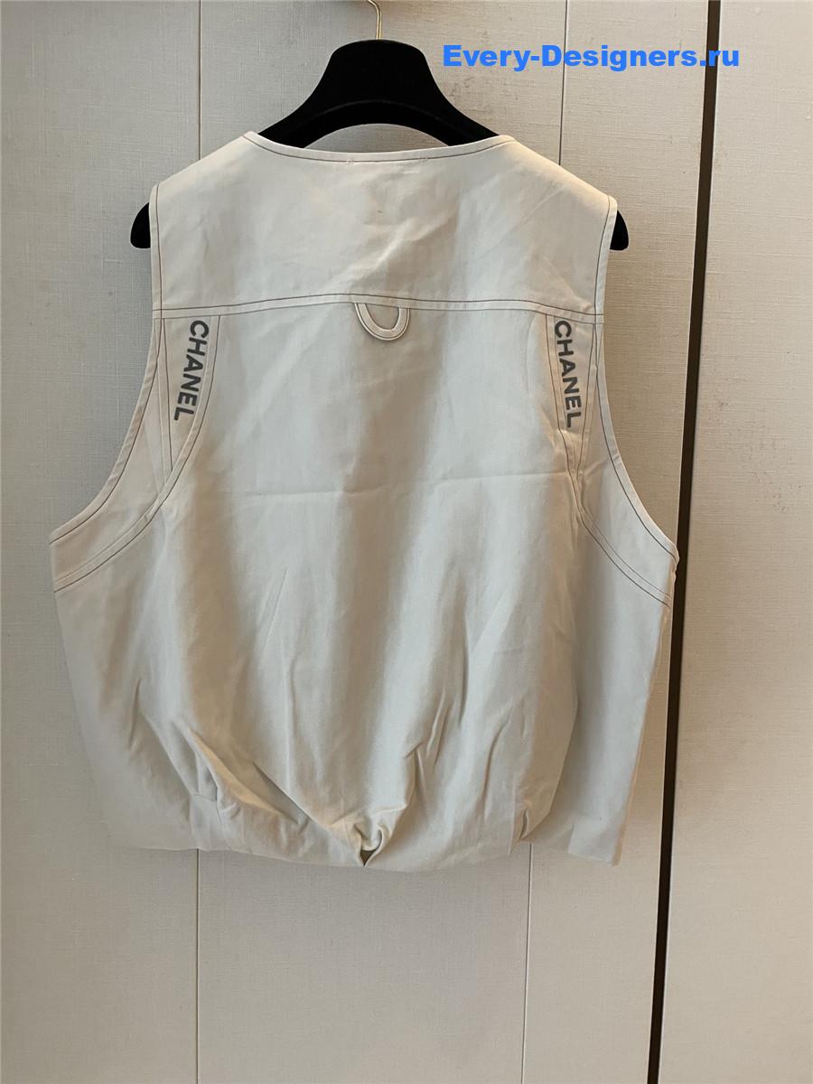 Ch**el cc beige vest top