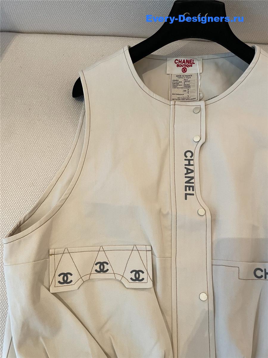 Ch**el cc beige vest top