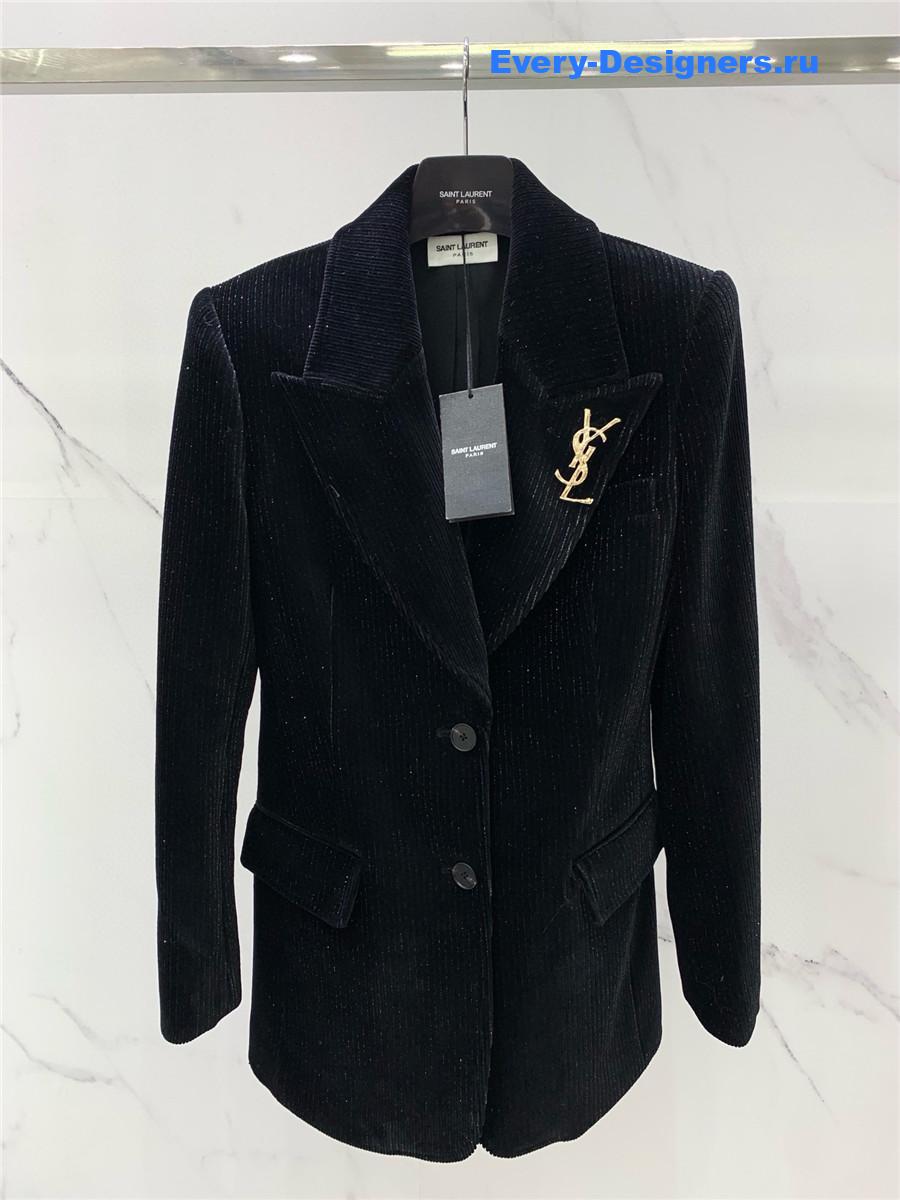 Sa1nt Lau*nt black velvet blazer