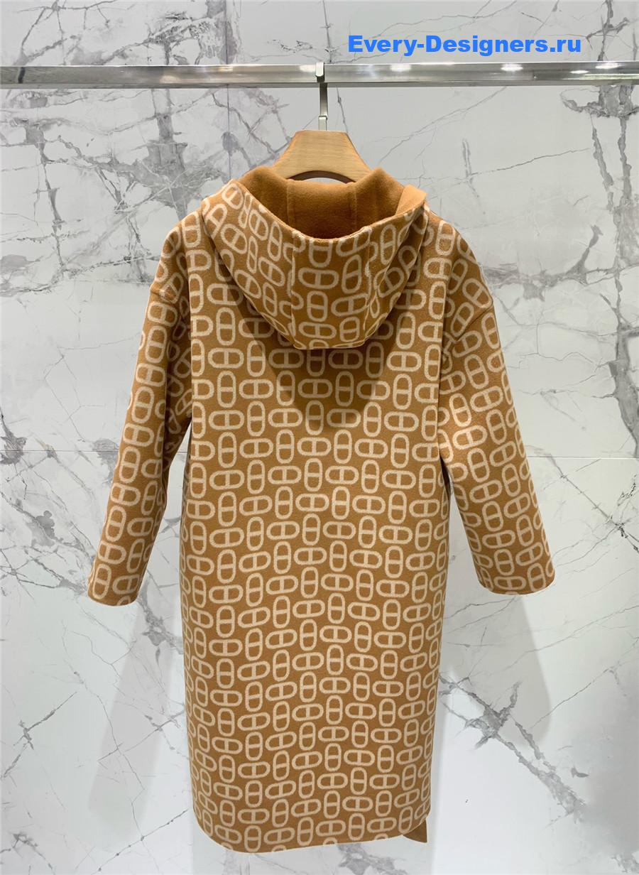 H**me5 brown double cashmere long coat