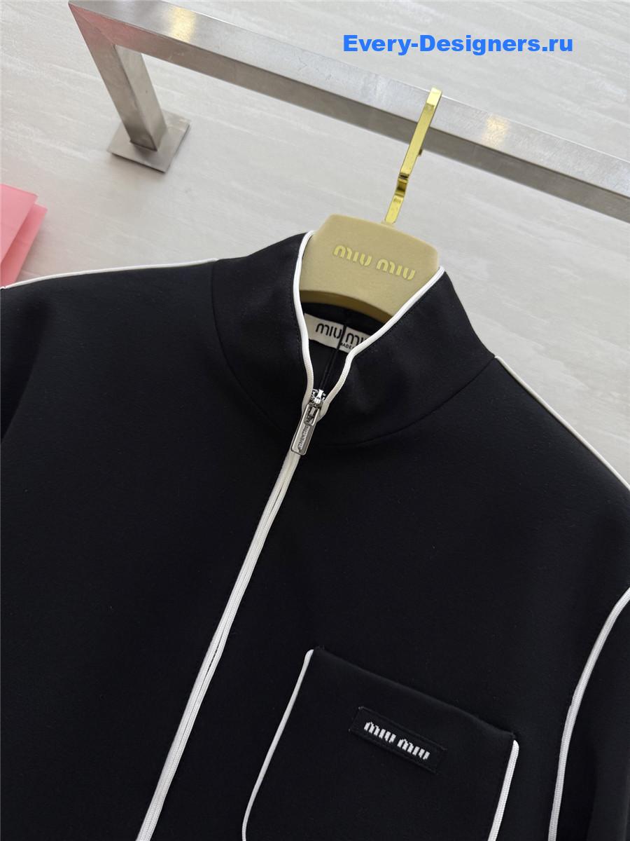 Miu Miu Black logo-print Track Jacket