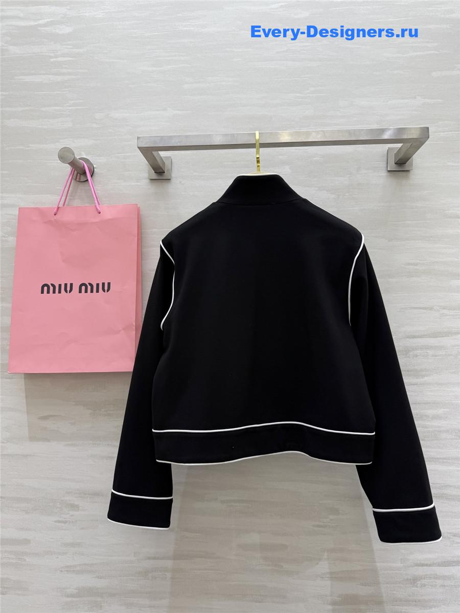 Miu Miu Black logo-print Track Jacket