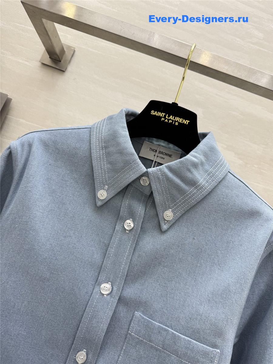 Thom Browne Classic Denim Cropped Shirt