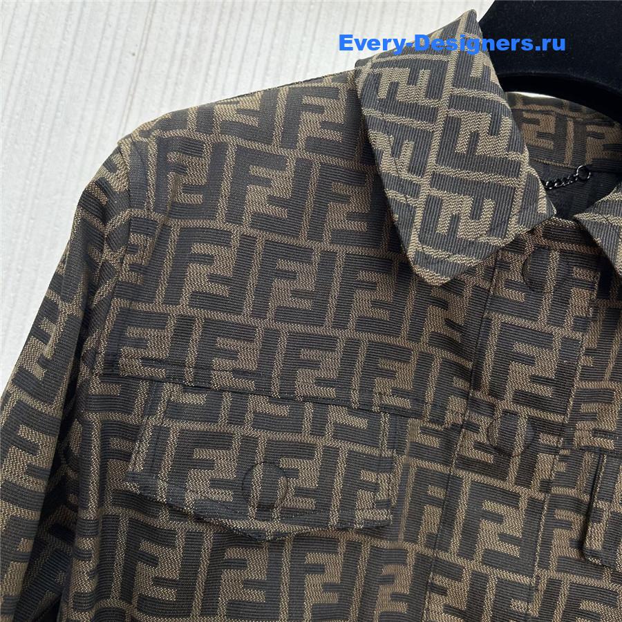 F**di ff lettering print denim suit