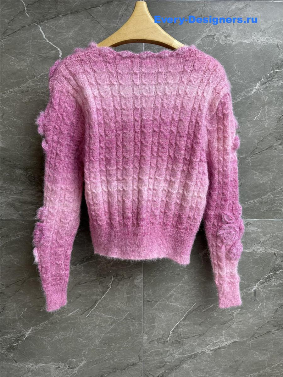 Miu Miu V-neck Pink Cropped Cardigan
