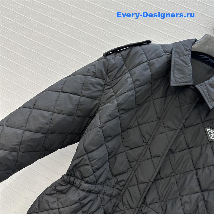 Pra*a black quilted re-nylon blouson jacket