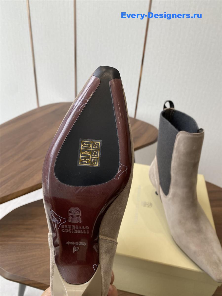 BC Beige Suede Cashmere Kitten-Heel Ankle Boot