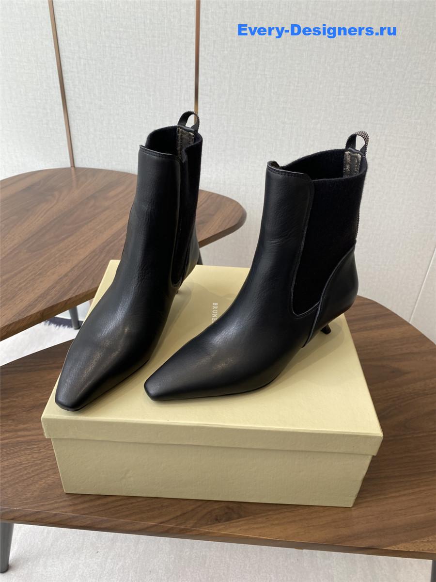 BC Black Suede Cashmere Kitten-Heel Ankle Boot