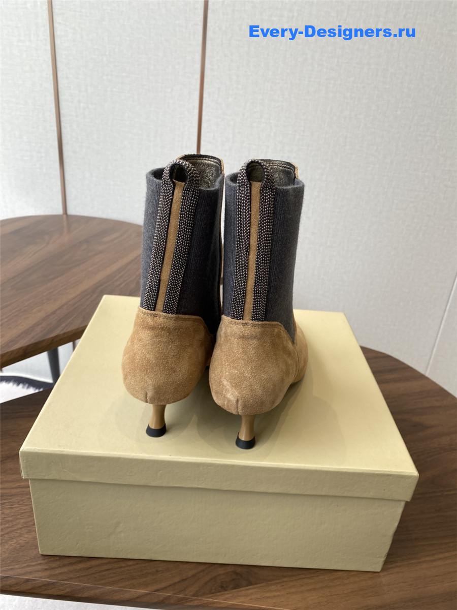 BC Brown Suede Cashmere Kitten-Heel Ankle Boot