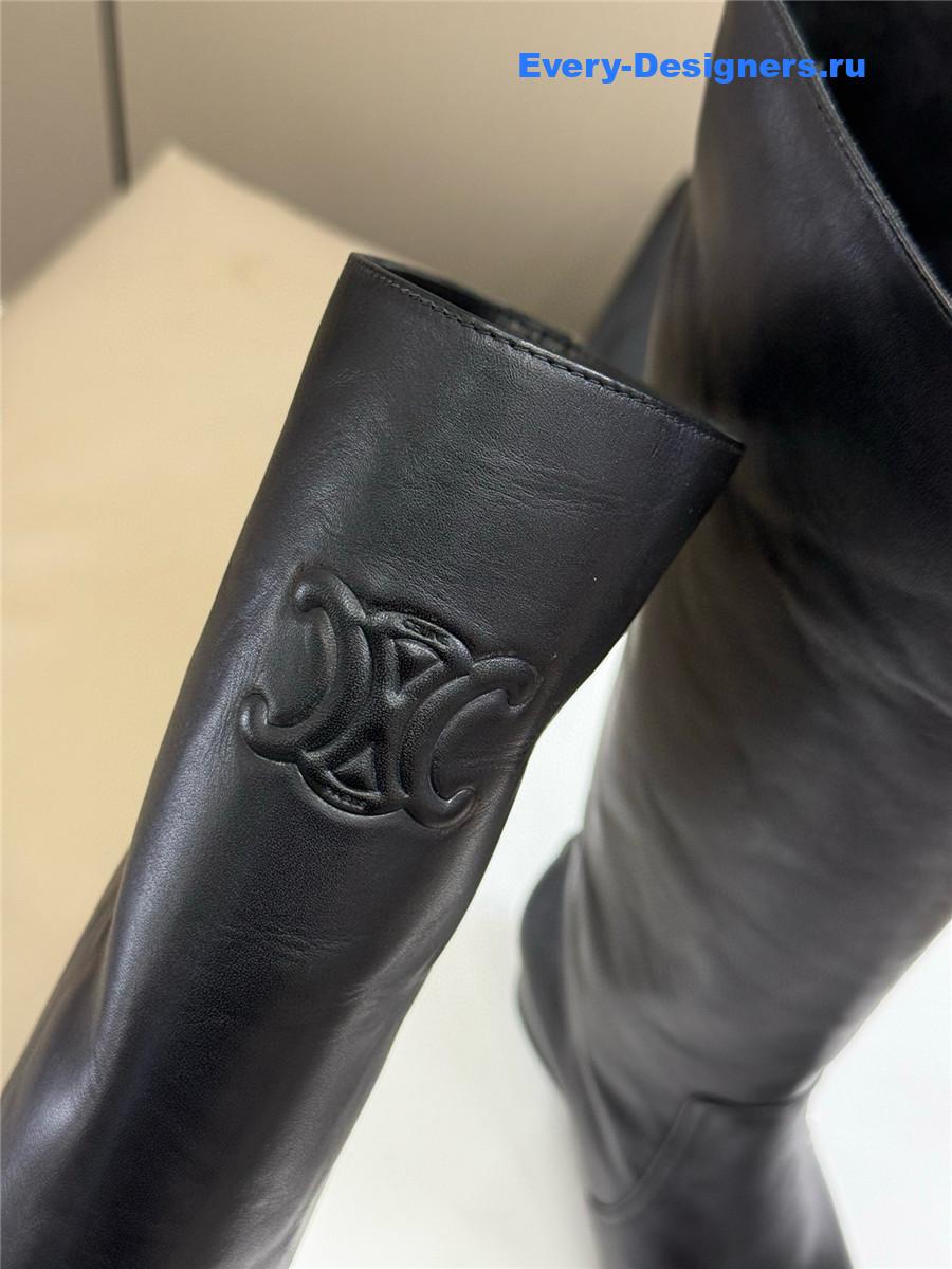 Ce1i*e triomphe black leather high boots
