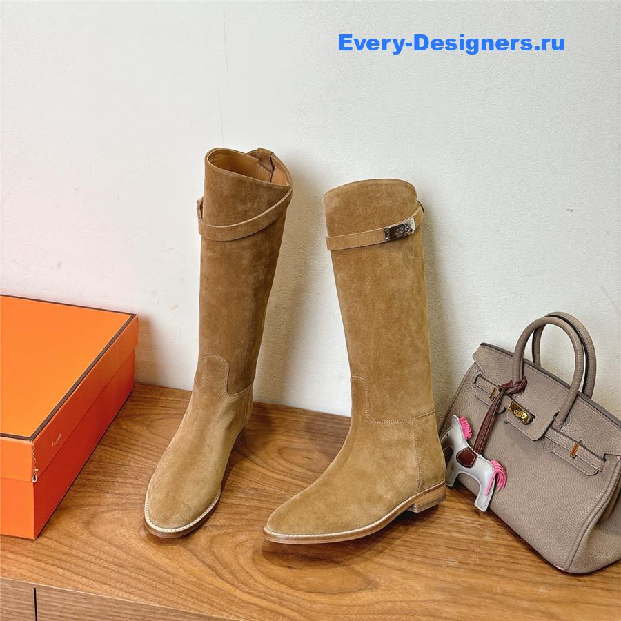 H**me5 beige suede  kelly jumping boots