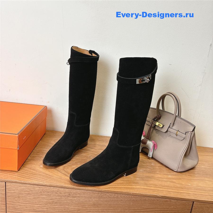 H**me5 black suede  kelly jumping boots