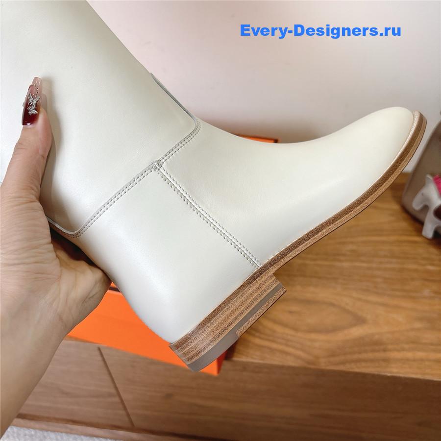 H**me5 white leather kelly jumping boots