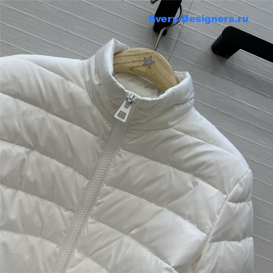 Pra*a stand collar white down jacket