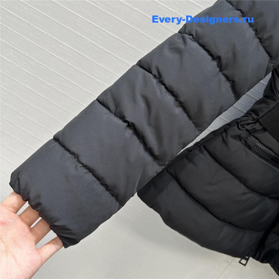 Pra*a stand collar black down jacket