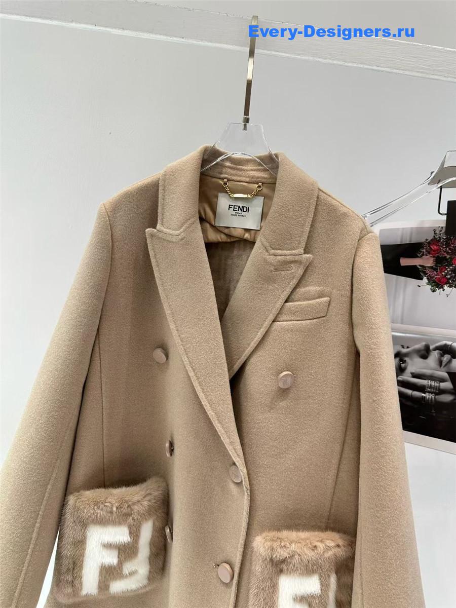 F**di beige wool coat