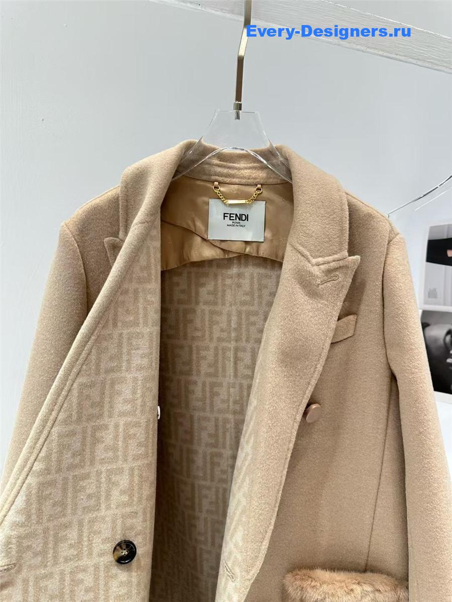 F**di beige wool coat