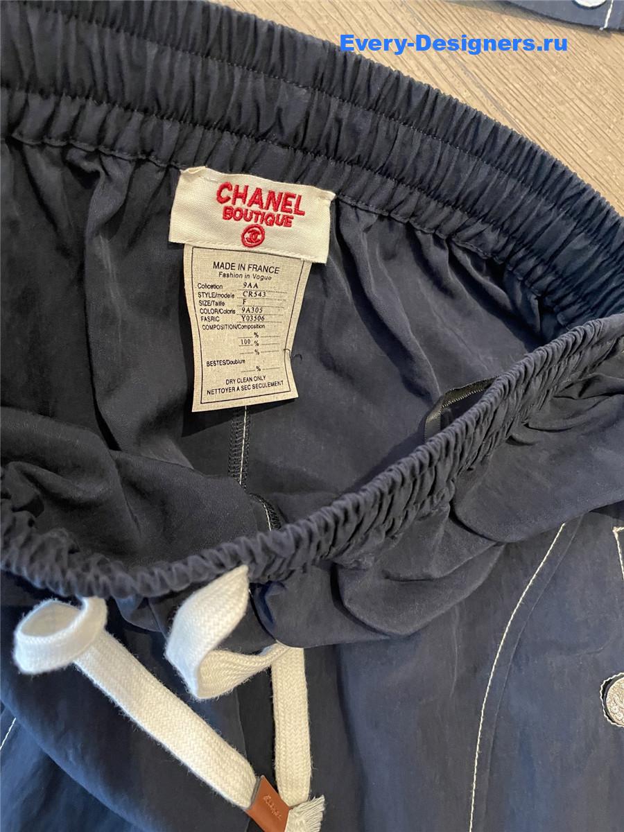Ch**el dark blue denim skirt
